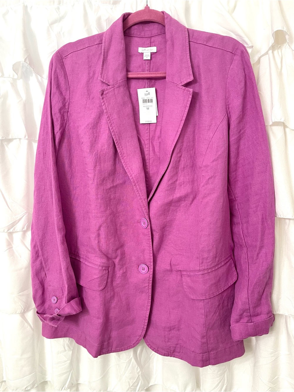 J. Jill Fuchsia Linen-Blend Blazer